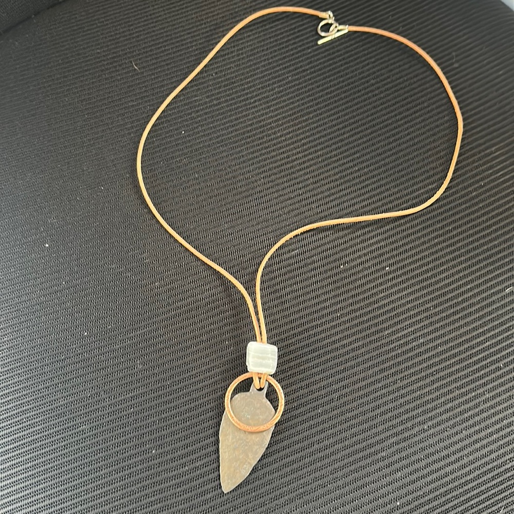 Handmade metal arrowhead necklace